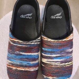 Dansko Colorful Woven Clogs Size 38 (7.5)